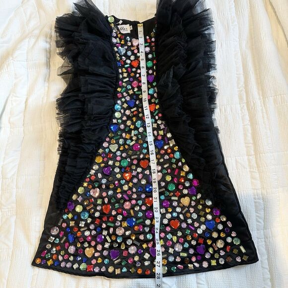 Elegant Black Kids Formal Dress with Colorful Embellishments - Picture 11 of 12